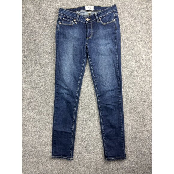 Paige Skyline Skinny Jeans Women's 27 Dark Blue Low Rise Ankle - Picture 1 of 8